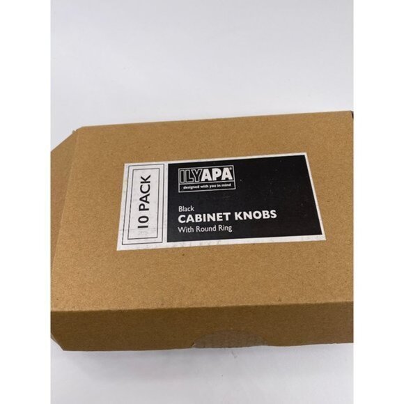 Ilyapa Flat Black Kitchen Cabinet Knobs - 1 1/4 Inch Round Drawer Handles - 10 P - Picture 4 of 6